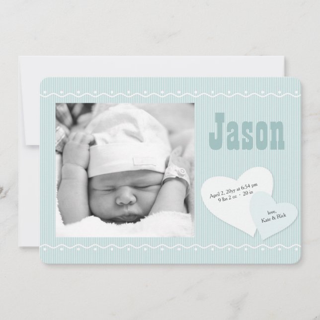 Anúncio de Nascimento da Foto Azul do Baby Sweethe (Frente)