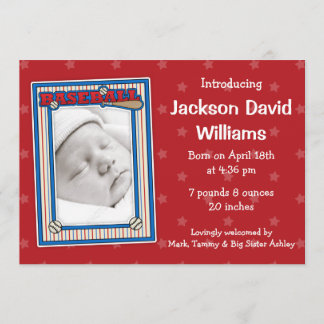 Anúncio de Nascimento da Foto Baseball