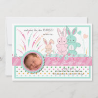 Anúncio de Nascimento da Foto da Família Bunny