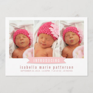 Anúncio de Nascimento da Foto da Menina de Banner 