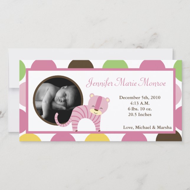 Anúncio de Nascimento da Foto da Rainha Selva Tige (Frente)