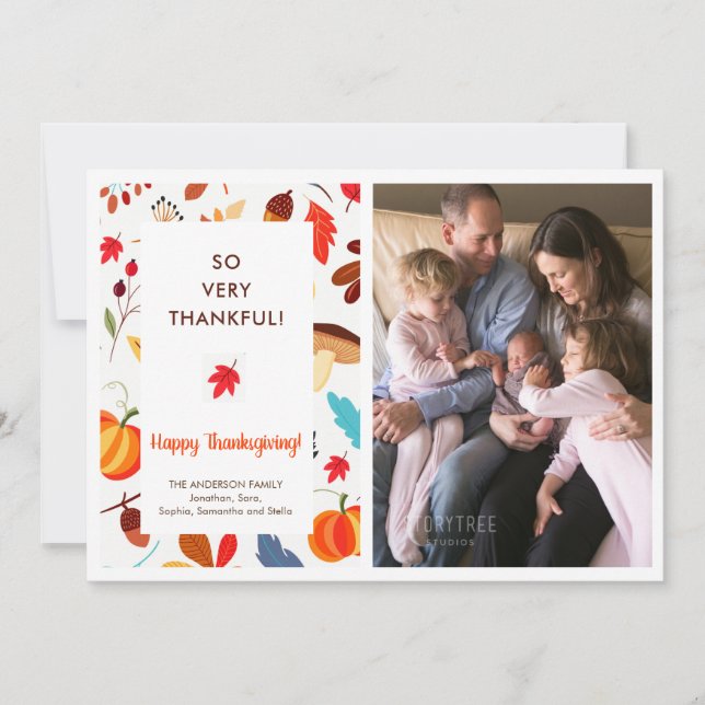 Anúncio de Nascimento da Foto de Ação de Graças de (Frente)