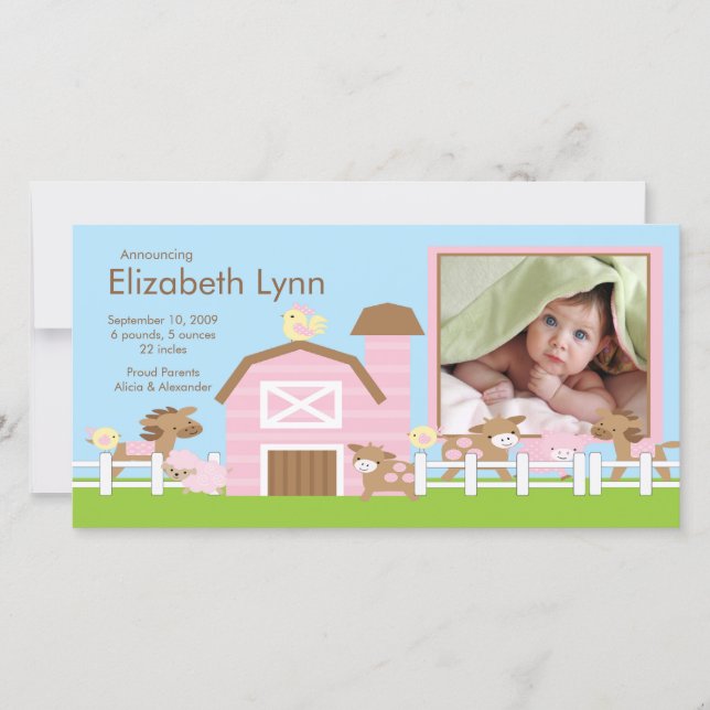 Anúncio de Nascimento da FOTO de Animais de Explor (Frente)