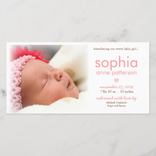 Anúncio de Nascimento da Foto de Bebê Simplicity