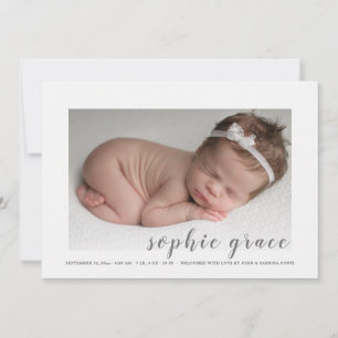 Anúncio de nascimento da foto de chegada do Preci