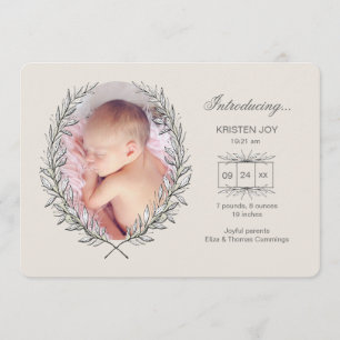 Anúncio de Nascimento da Foto de Frame Laurel