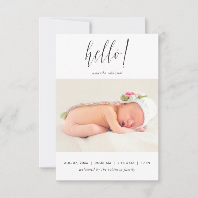 Anúncio de Nascimento da Foto de Menina (Frente)