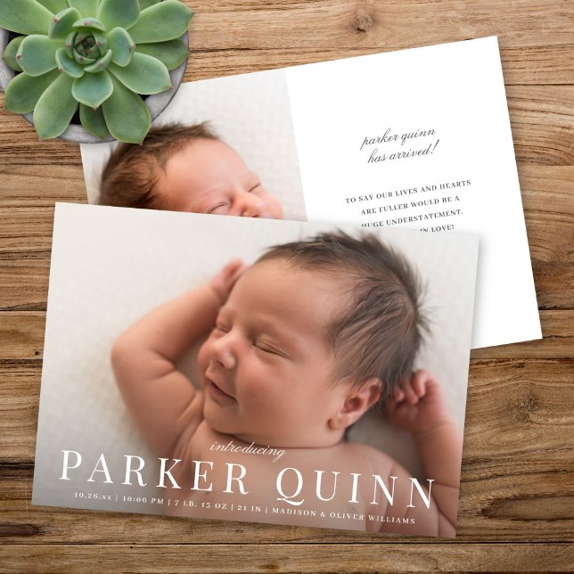 Anúncio de nascimento da Foto de Tipografia Chic E (Criador carregado)