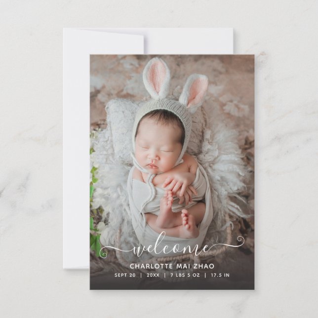 Anúncio de Nascimento da Foto do Baby 2 (Frente)