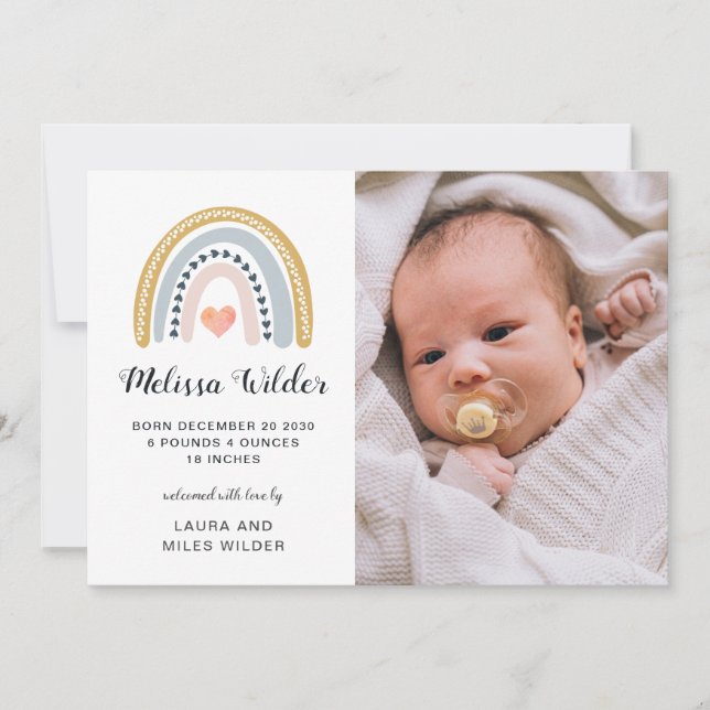 Anúncio de Nascimento da Foto do Bebê (Frente)
