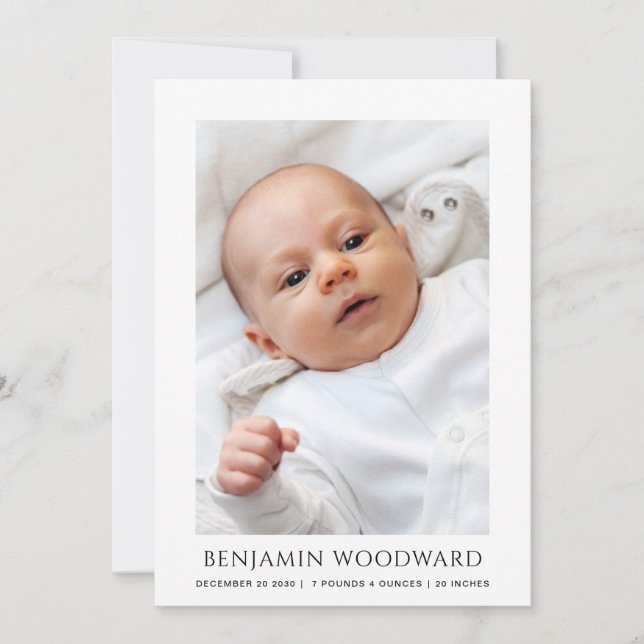 Anúncio de Nascimento da Foto do Bebê (Frente)
