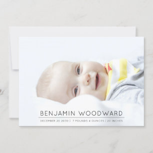 Anúncio de Nascimento da Foto do Bebê