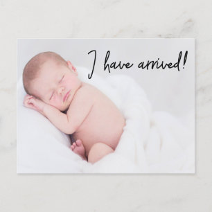 Anúncio de nascimento da foto do bebê Eu cheguei