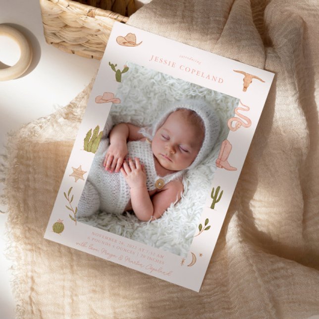 Anúncio de Nascimento da Foto do Bebê Ocidental (Criador carregado)