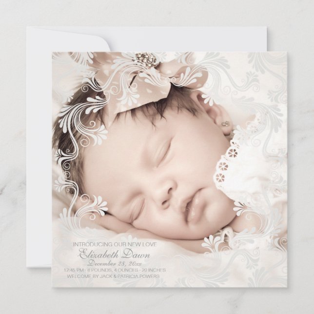 Anúncio de Nascimento da Foto do Círculo de Amor (Frente)