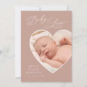 Anúncio de Nascimento da Foto do Coração do Amor d