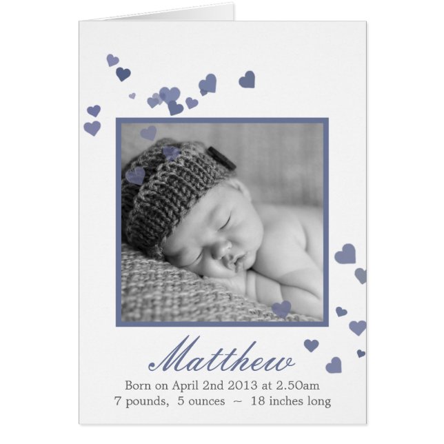 Anúncio de Nascimento da Foto do New Baby Boy (Frente)