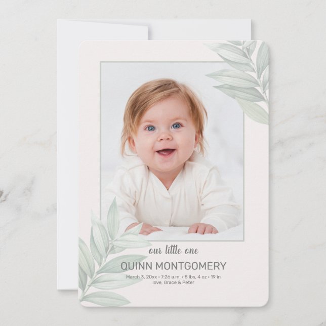 Anúncio de Nascimento da Foto do Quadro Natureza (Frente)