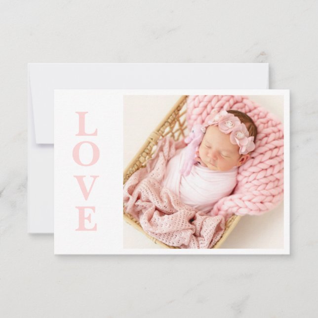 Anúncio de Nascimento da Foto Fotografia Pink Love (Frente)