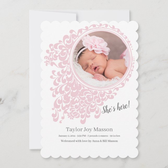 Anúncio de Nascimento da Foto Mariah (Frente)