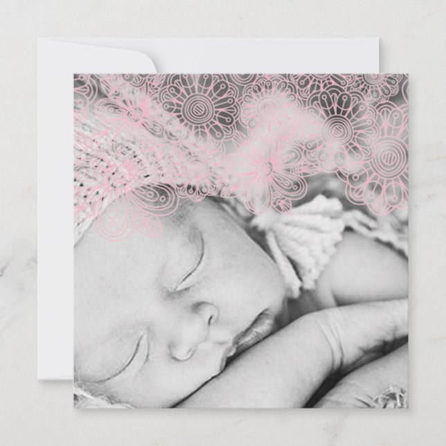 Anúncio de nascimento da foto - menina (Frente)