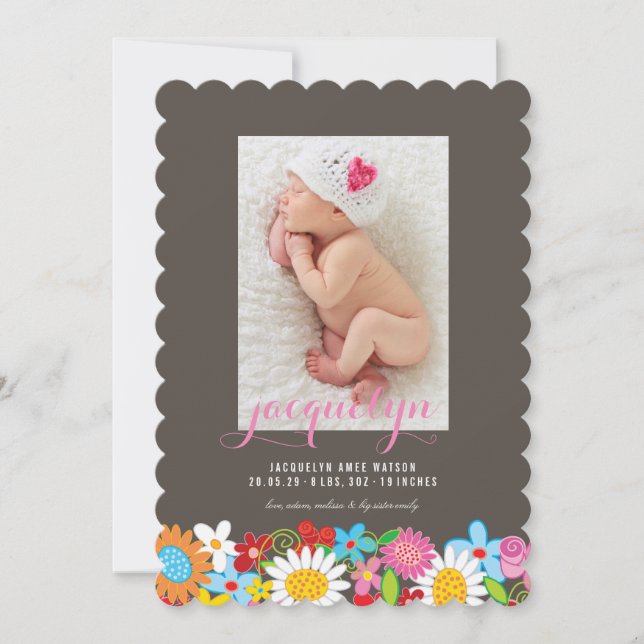 Anúncio de Nascimento da Garden Baby Girl (Frente)