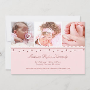 Anúncio de Nascimento da Garland Garland com Três 