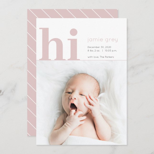 Anúncio de Nascimento da Garota Simples Moderna (Frente/Verso)