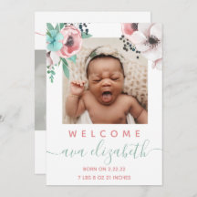 Anúncio de Nascimento da Menina