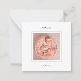 Anúncio de Nascimento da Menina de Foto Simples MI