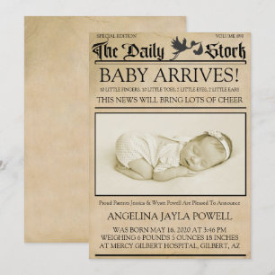 Anúncio de Nascimento da Newsletter do Estilo Vint