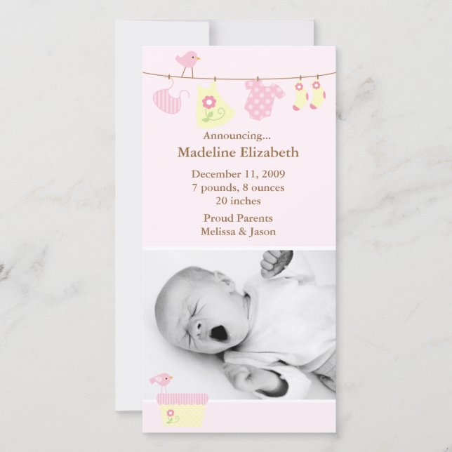 Anúncio de Nascimento da Seca Rosa (Frente)