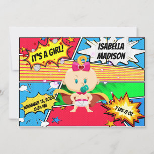 Anúncio de Nascimento da Super-Herói da Cômica Boo