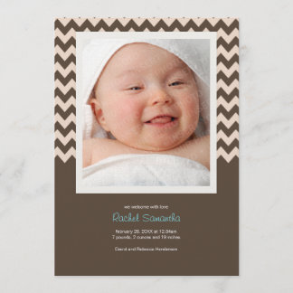 Anúncio de nascimento da Trendy Chevron Baby Girl
