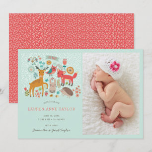 Anúncio de Nascimento de Animais da Floresta