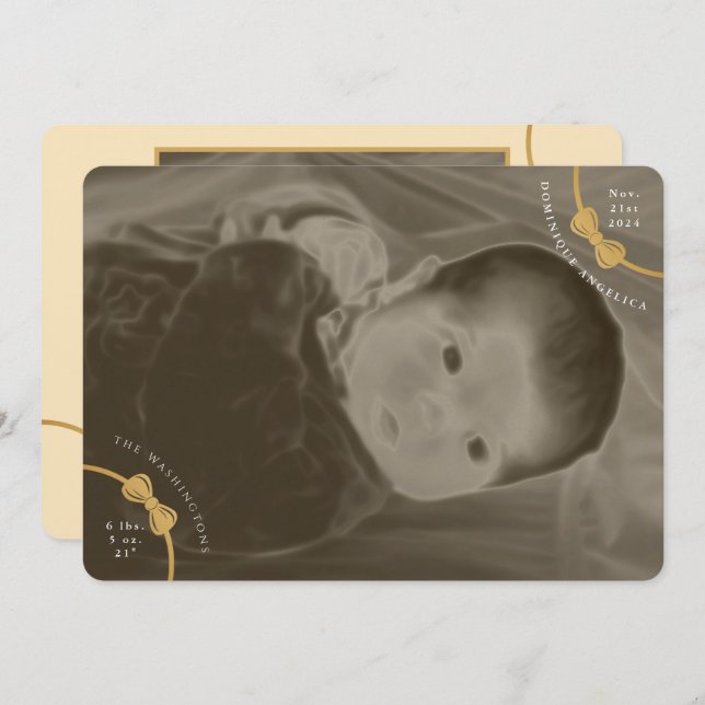 Anúncio de nascimento de arcos com detalhes de con (Frente/Verso)