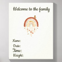 Anúncio de Nascimento de Bebê Arco-Íris Boho Perso