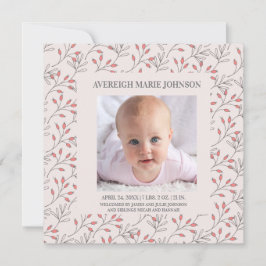 Anúncio de Nascimento de Bebê Branca Suave