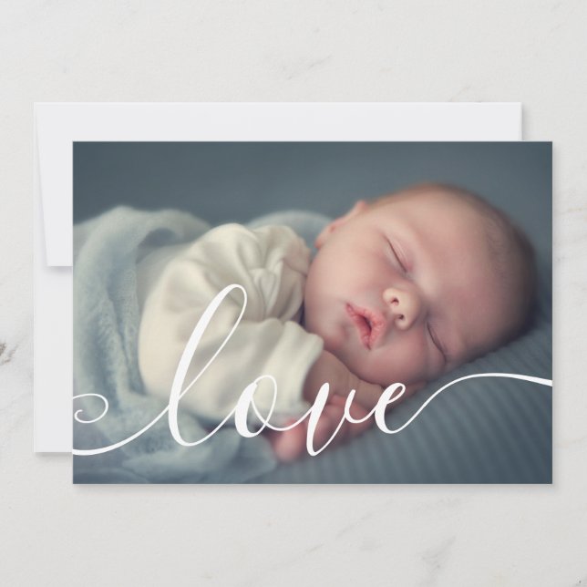 Anúncio de Nascimento de Bebê com Foto em Script E (Frente)