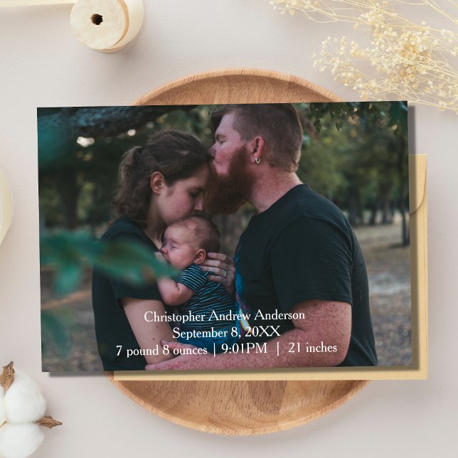 Anúncio de Nascimento de Bebê com Foto Personaliza (Criador carregado)