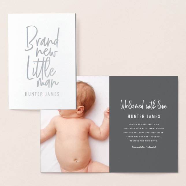 Anúncio de nascimento de bebê desenhado à mão mode (Exibição)