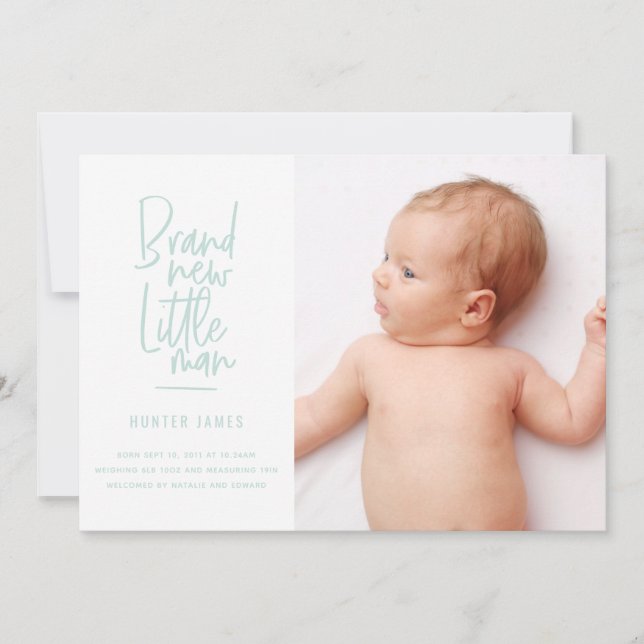 Anúncio de nascimento de bebê desenhado à mão mode (Frente)