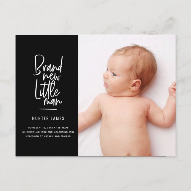 Anúncio de nascimento de bebê desenhado à mão mode (Frente)