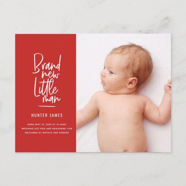 Anúncio de nascimento de bebê desenhado à mão mode (Frente)