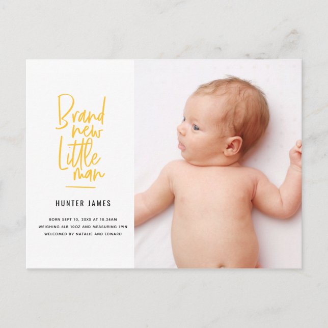 Anúncio de nascimento de bebê desenhado à mão mode (Frente)