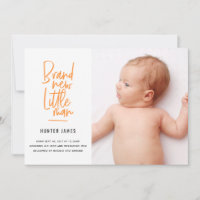 Anúncio de nascimento de bebê desenhado à mão mode