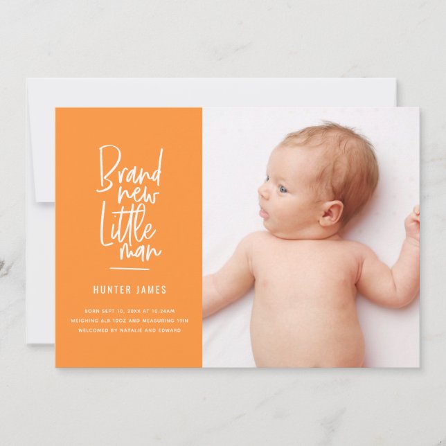 Anúncio de nascimento de bebê desenhado à mão mode (Frente)