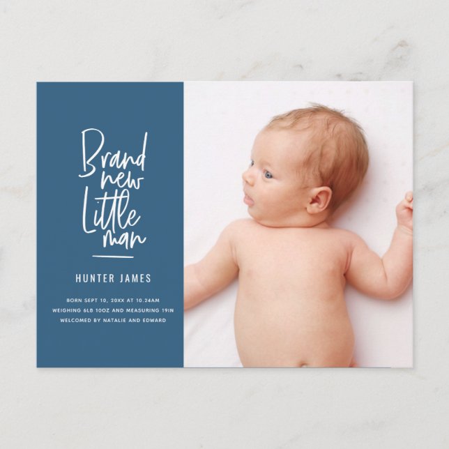 Anúncio de nascimento de bebê desenhado à mão mode (Frente)