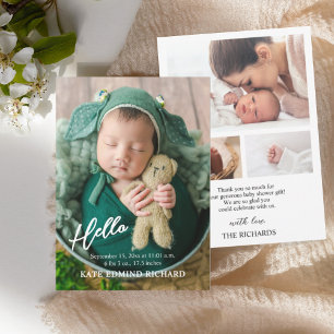 Anúncio de Nascimento de Bebê em Colagem de Fotos