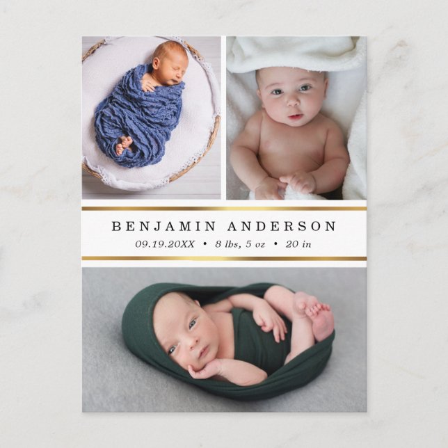 Anúncio de Nascimento de Bebê Foto de Agradeciment (Frente)